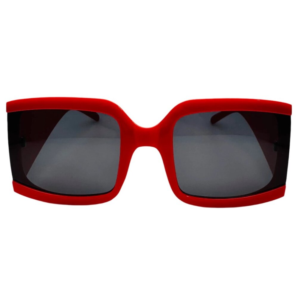 6035 | Red Thick Frame Ladies Square Sunglasses